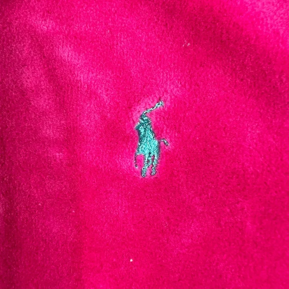 Ralph Lauren Tracksuit Girls 9M Pink Velour Zip Hoodie and Pants Set Vintage NWT